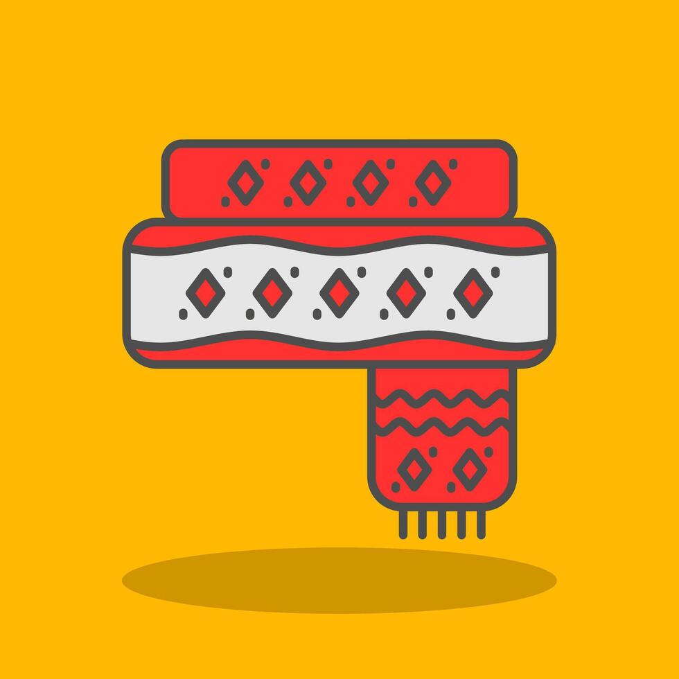Scarf Filled Shadow Icon vector