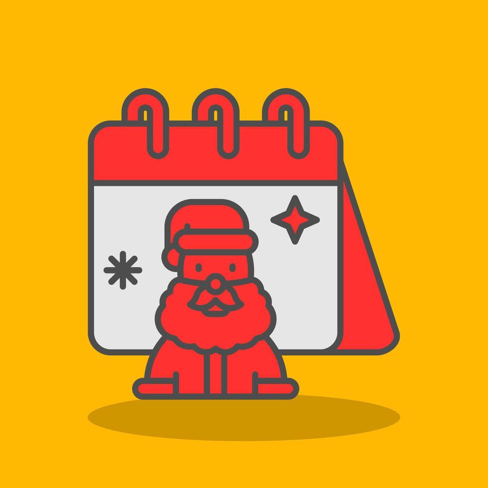Calender Filled Shadow Icon vector