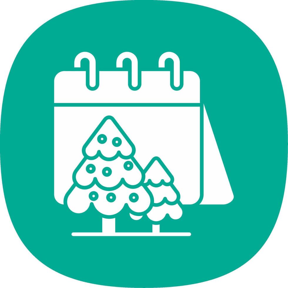 Calender Glyph Curve Icon vector