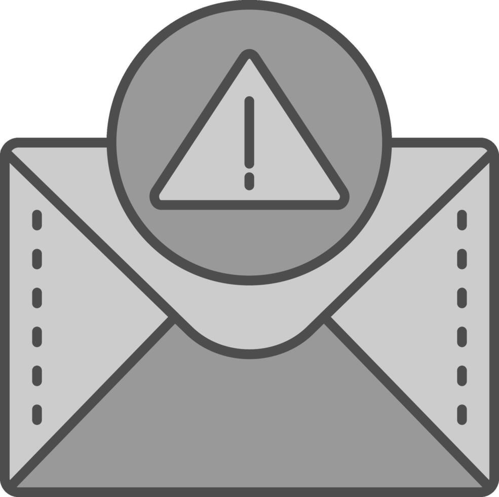 Alert Line Filled Greyscale Icon vector