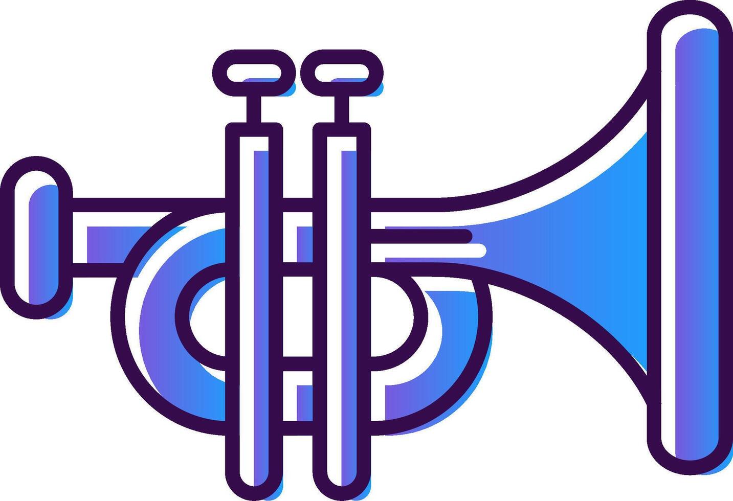 Trumpet Gradient Filled Icon vector