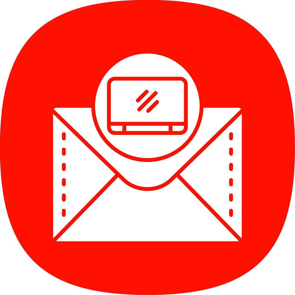 Screen Glyph Curve Icon vector