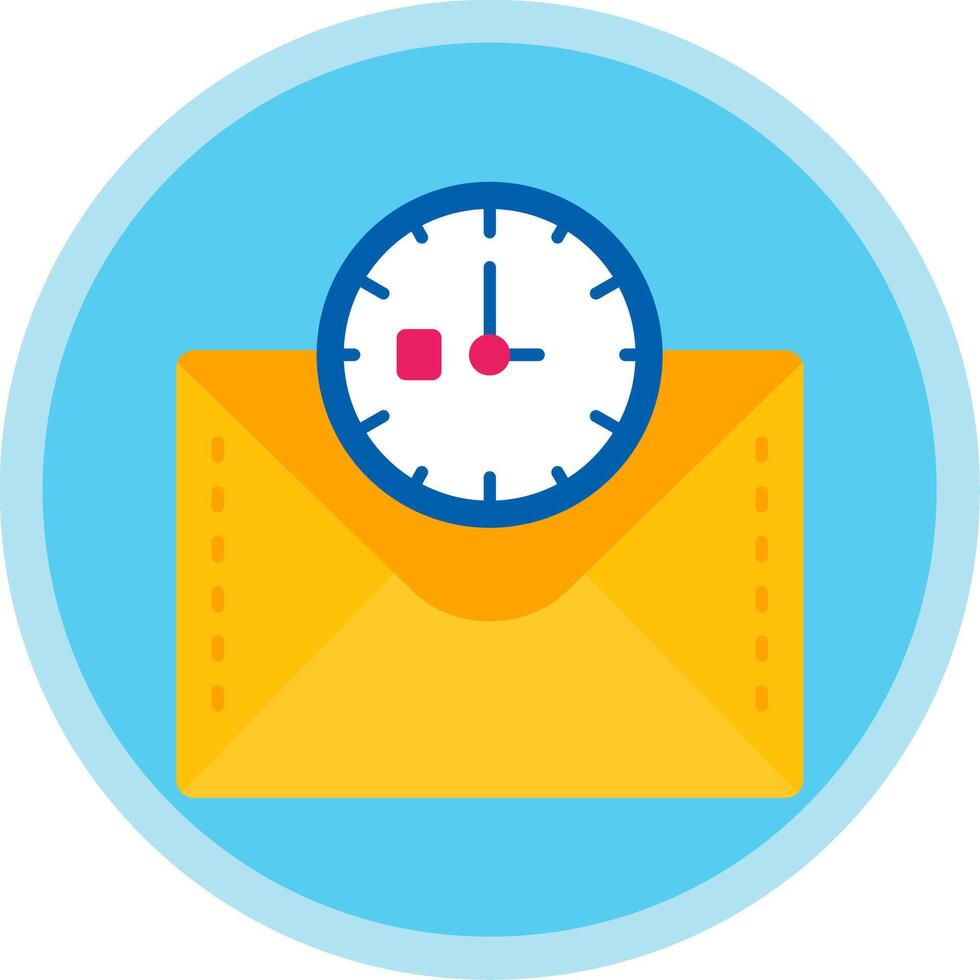 Clock Flat Multi Circle Icon vector