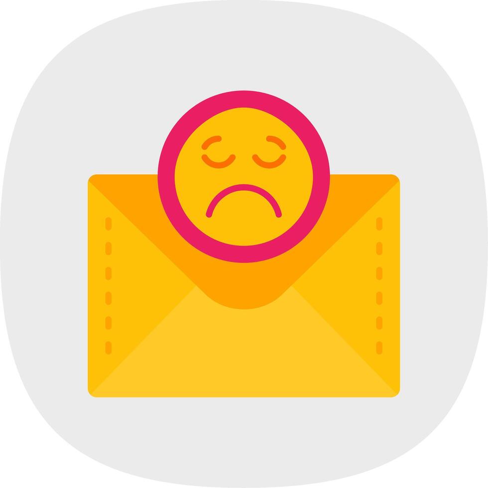 Emoji Flat Curve Icon vector