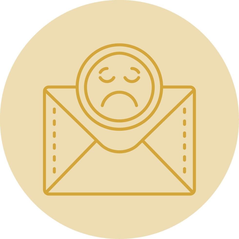 Emoji Line Yellow Circle Icon vector