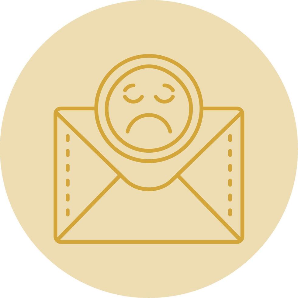 Emoji Line Yellow Circle Icon vector