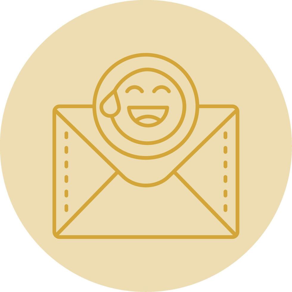 Emoji Line Yellow Circle Icon vector