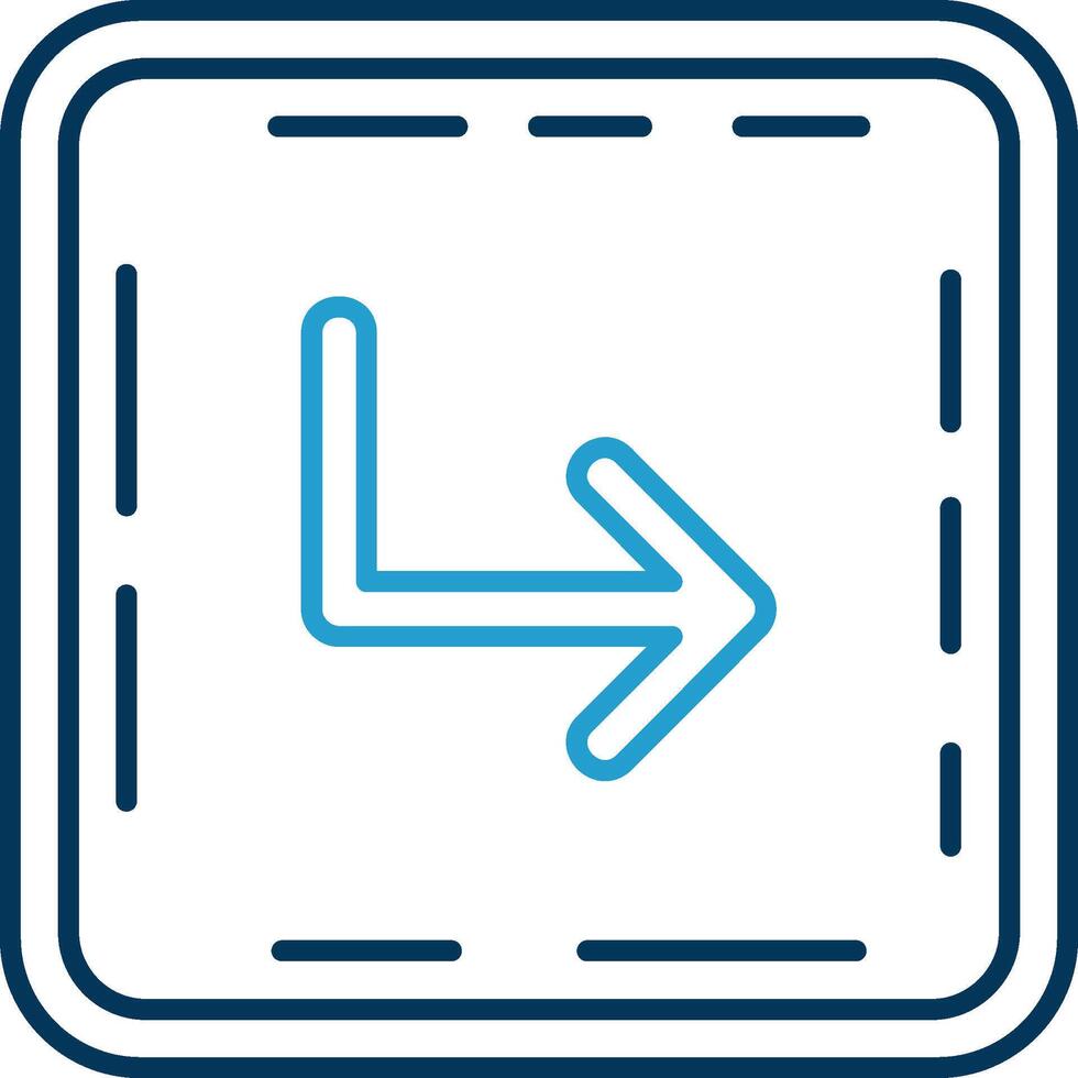 Turn Line Blue Two Color Icon vector