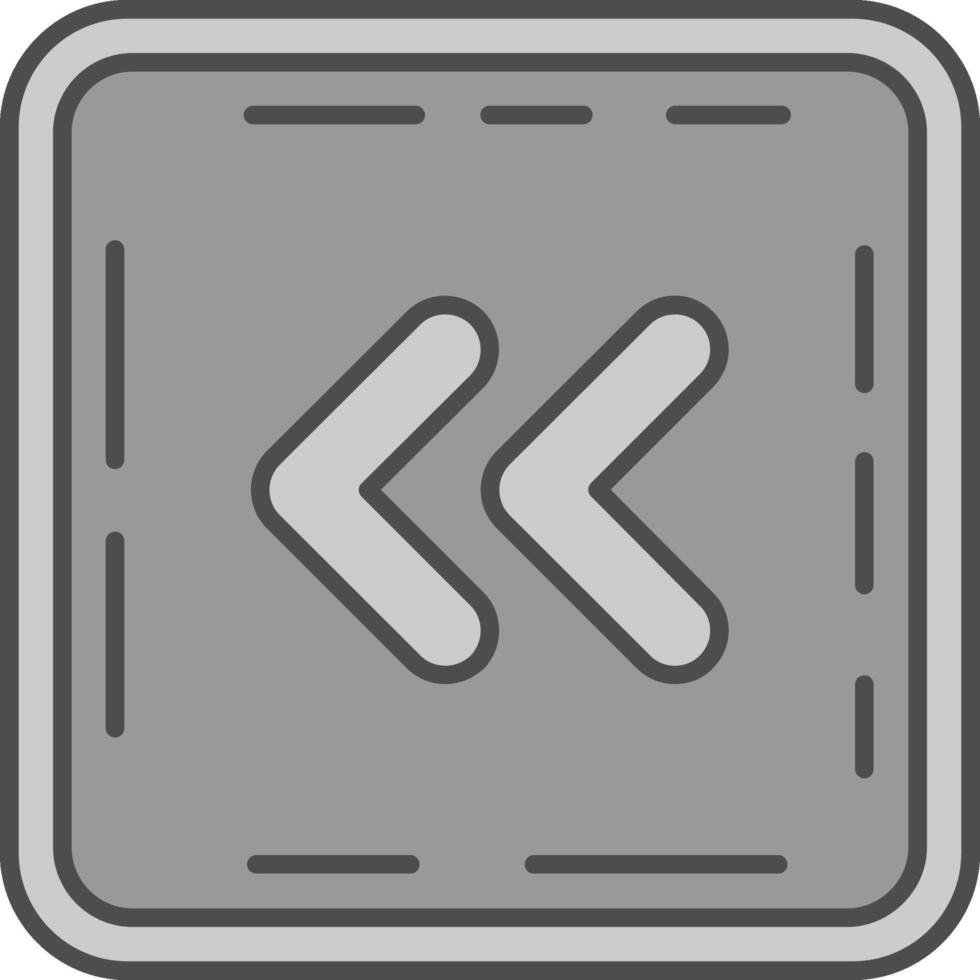Chevron Line Filled Greyscale Icon vector