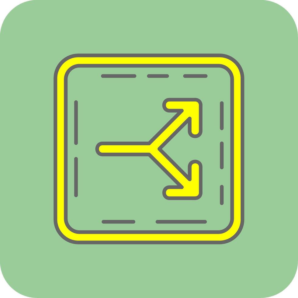 Split Filled Yellow Icon vector