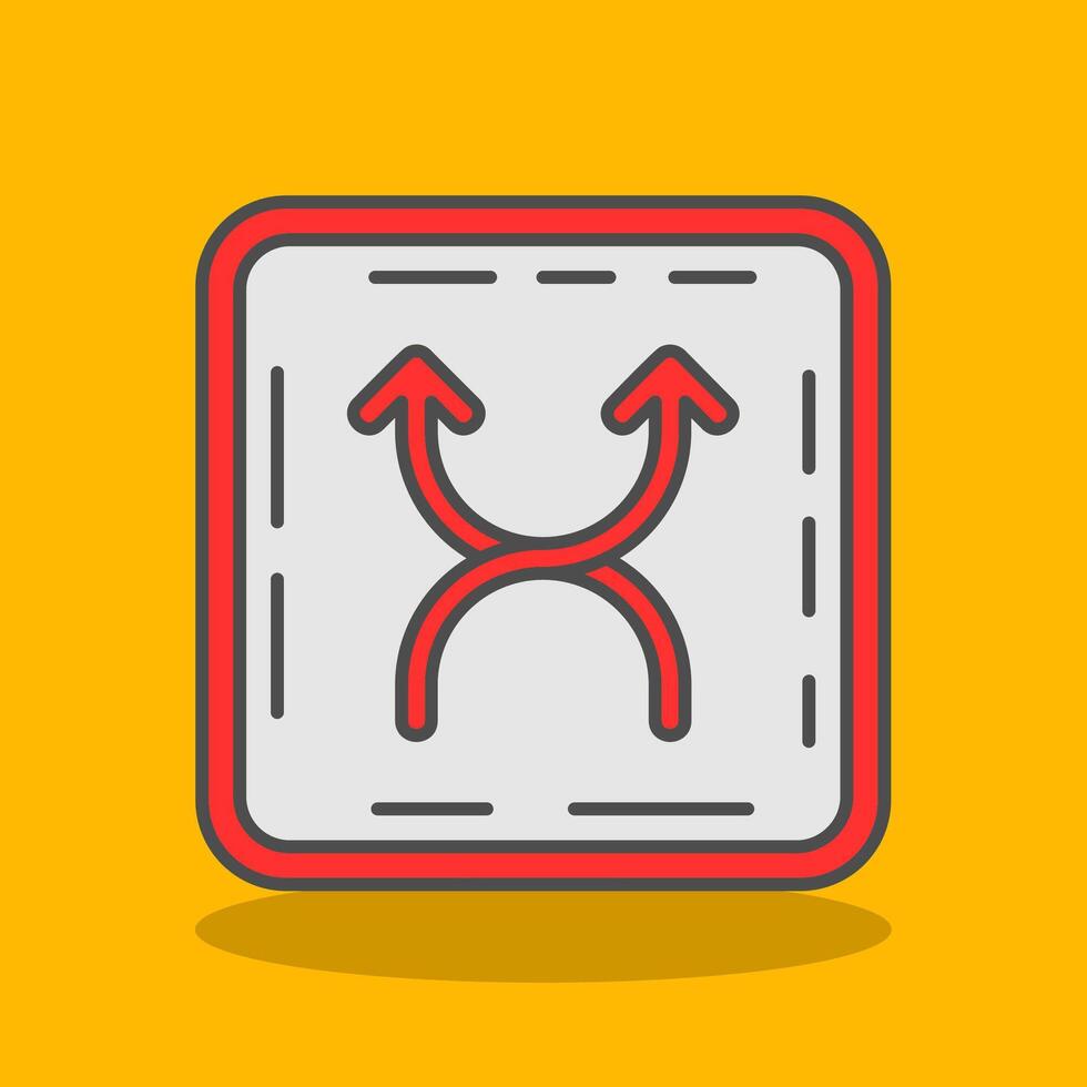 Shuffle Filled Shadow Icon vector