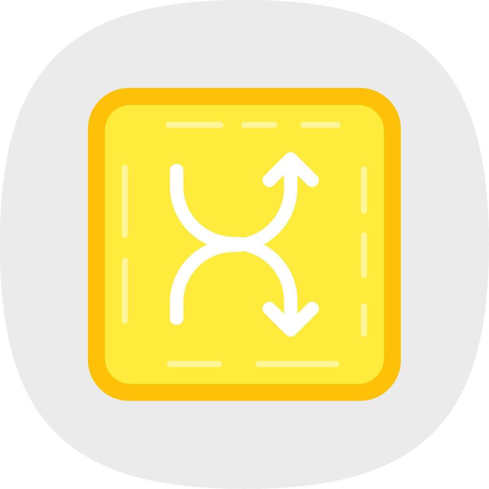 Shuffle Flat Curve Icon vector