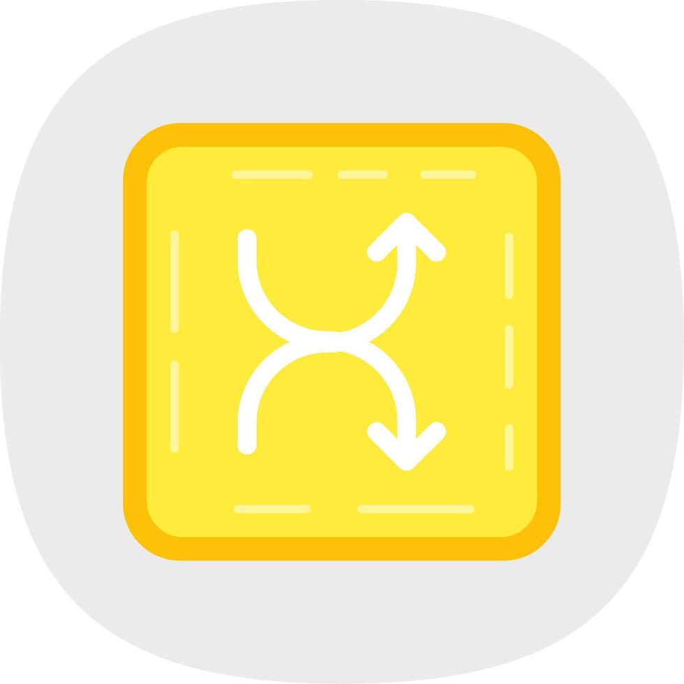 Shuffle Flat Curve Icon vector