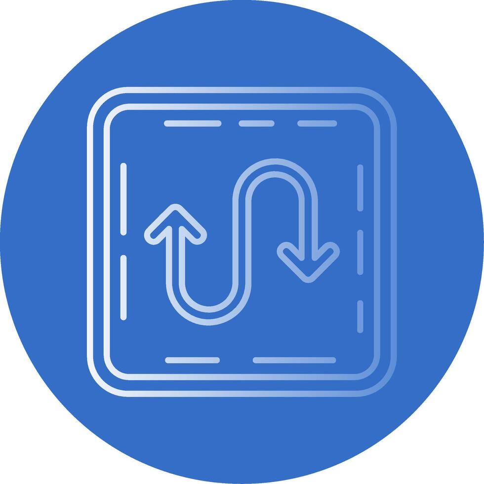 Zigzag Gradient Line Circle Icon vector