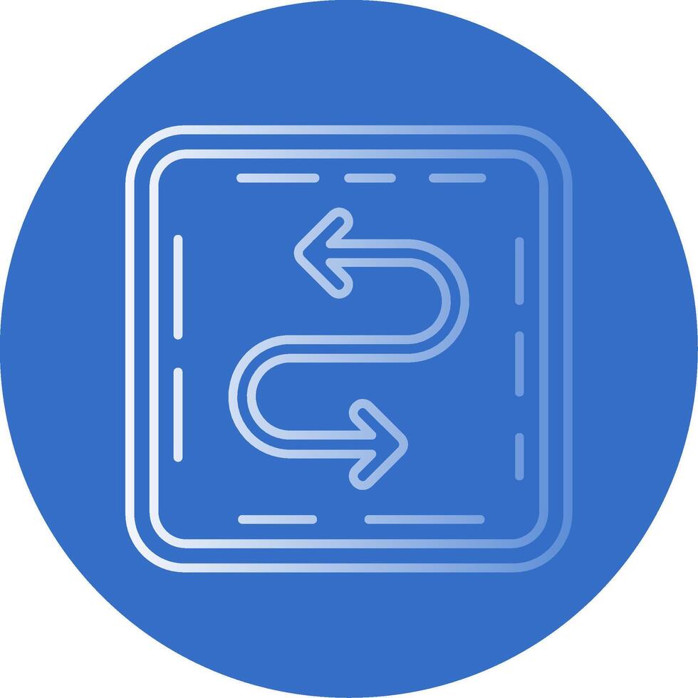 Zigzag Gradient Line Circle Icon vector