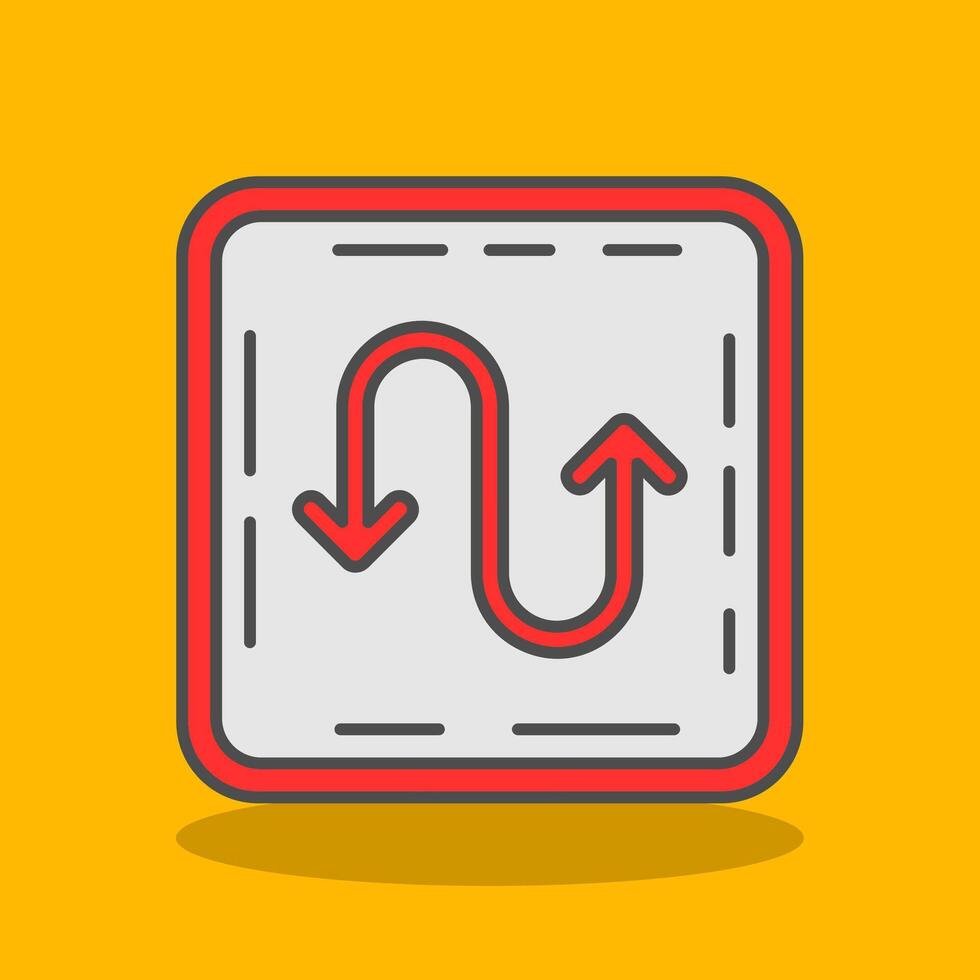 Zigzag Filled Shadow Icon vector