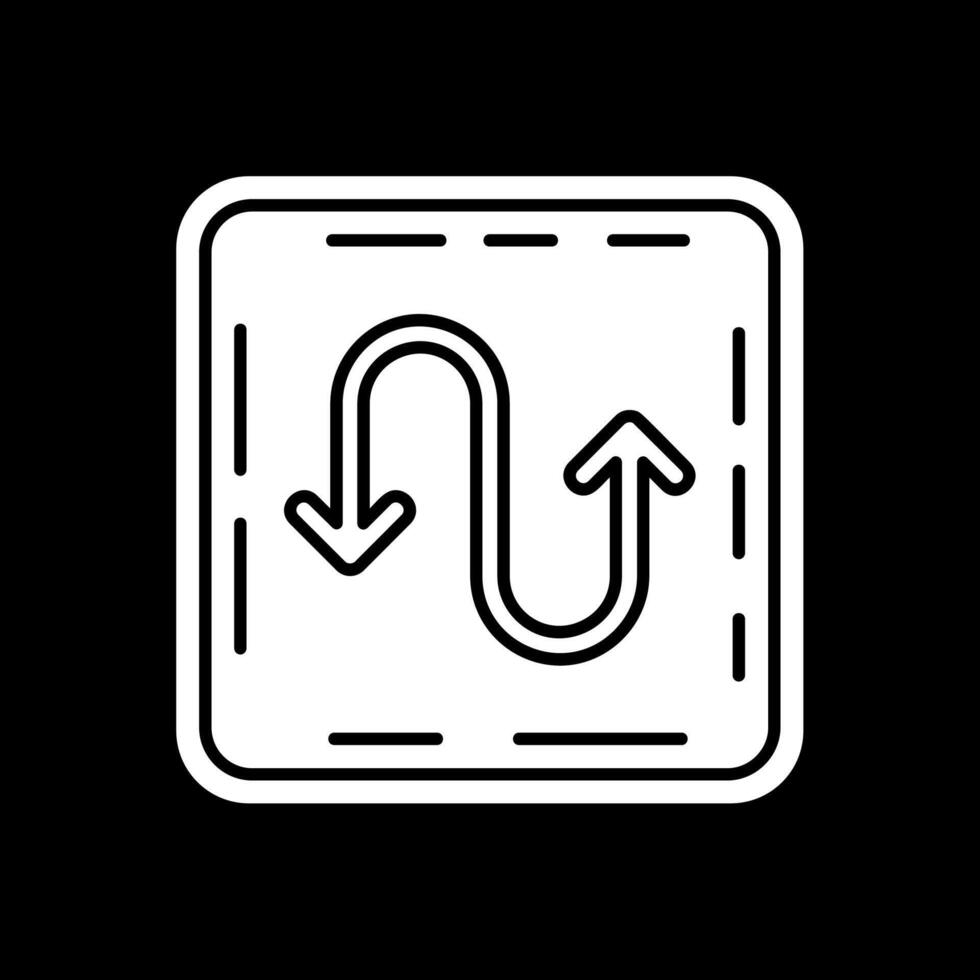 Zigzag Glyph Inverted Icon vector