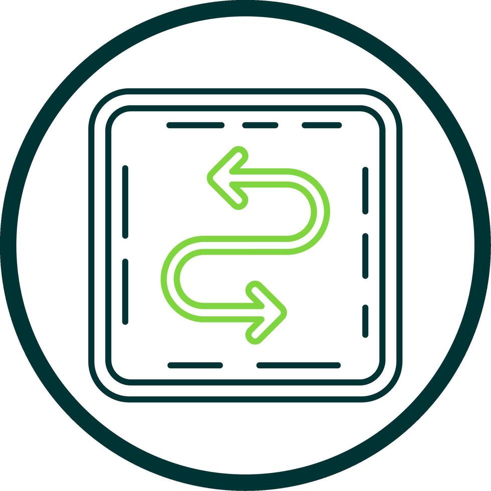 Zigzag Line Circle Icon vector