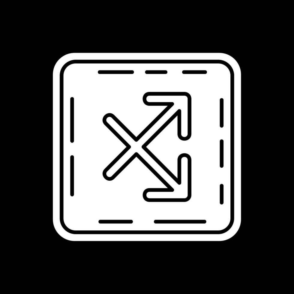 Intersect Glyph Inverted Icon vector
