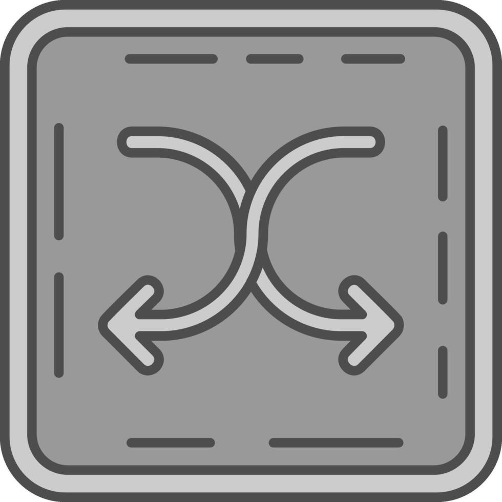 Shuffle Line Filled Greyscale Icon vector