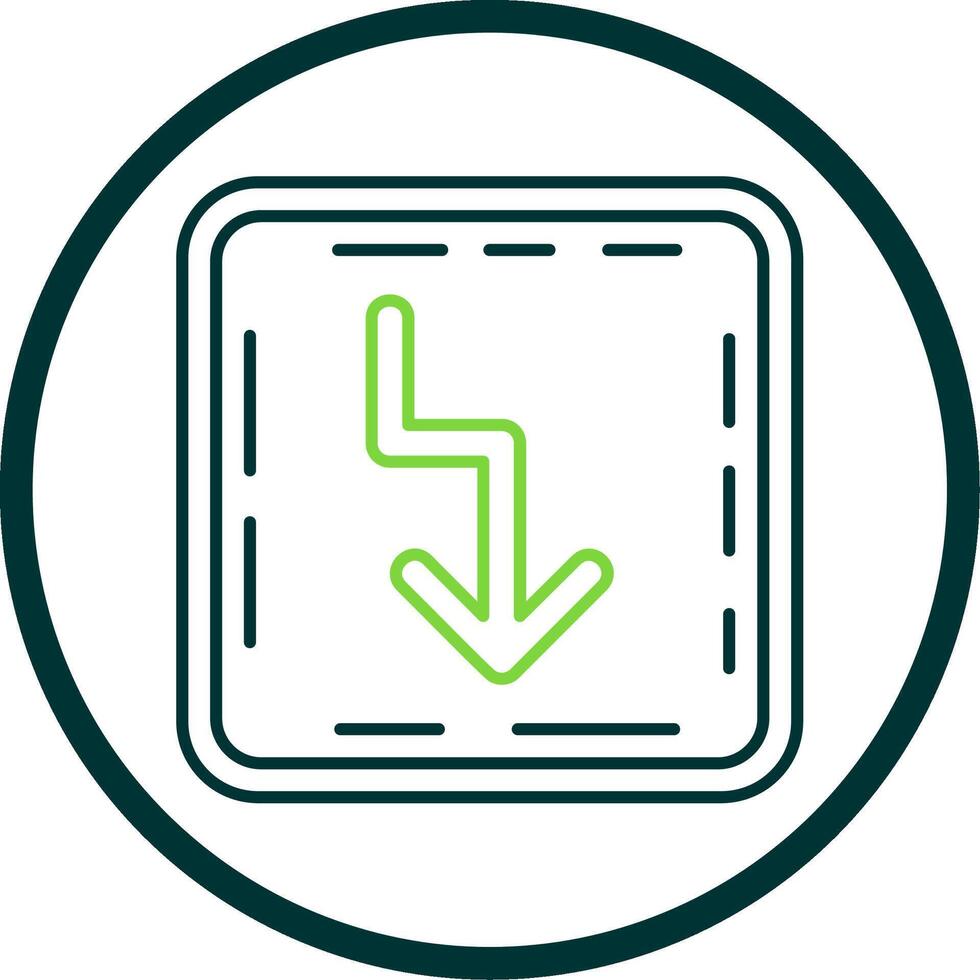 Zigzag Line Circle Icon vector