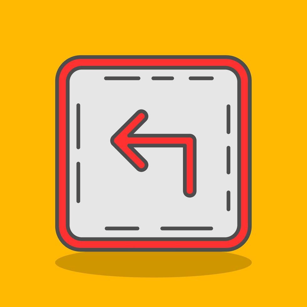 Turn Filled Shadow Icon vector