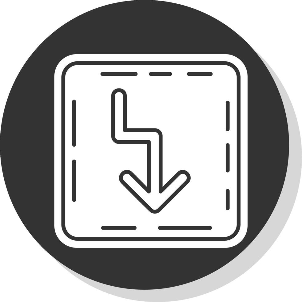 Zigzag Glyph Grey Circle Icon vector