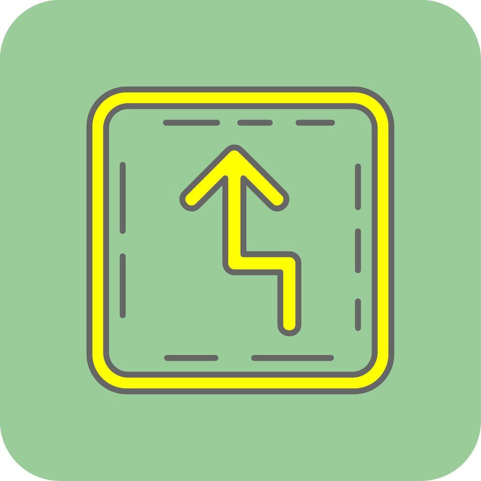 Zigzag Filled Yellow Icon vector