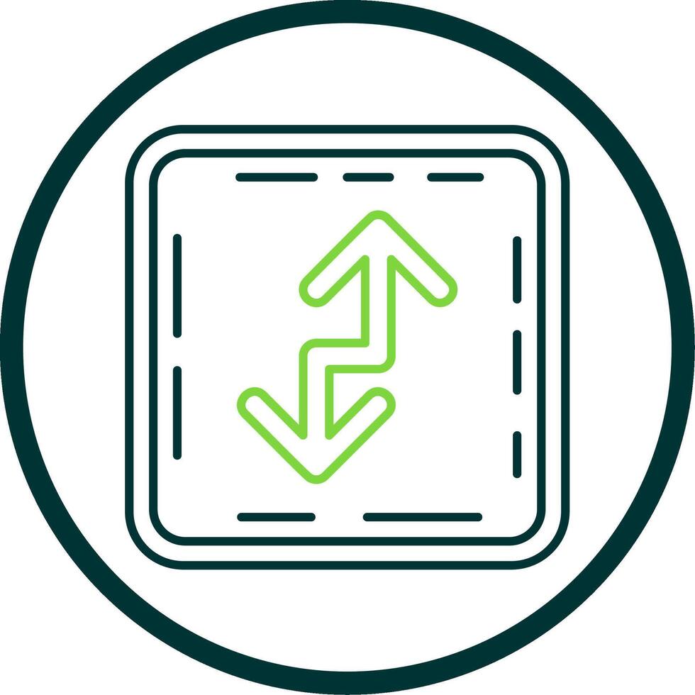 Zigzag Line Circle Icon vector