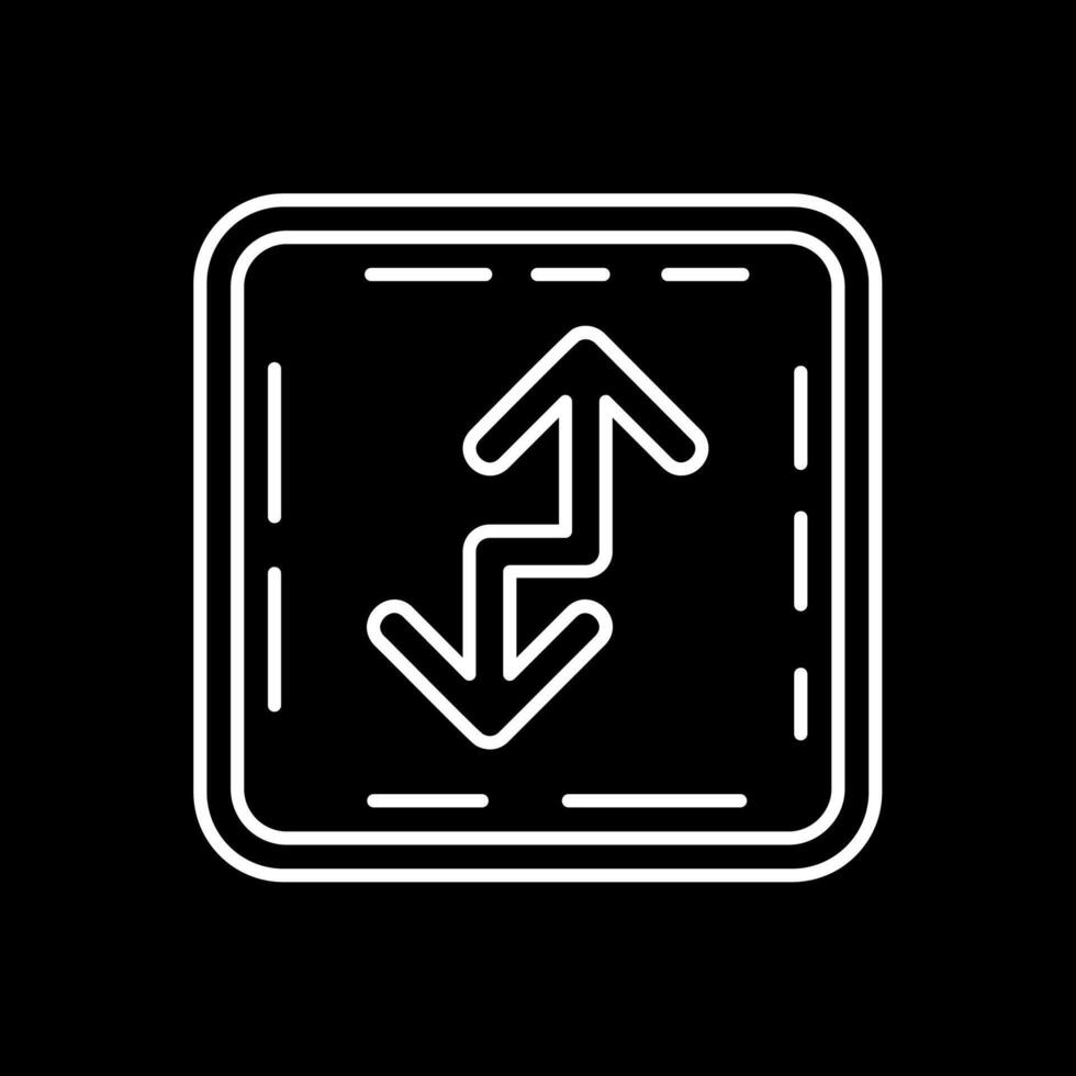 zigzag línea invertido icono vector