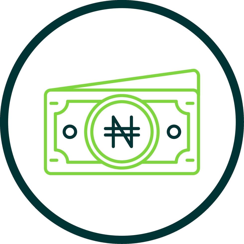 Naira Line Circle Icon vector