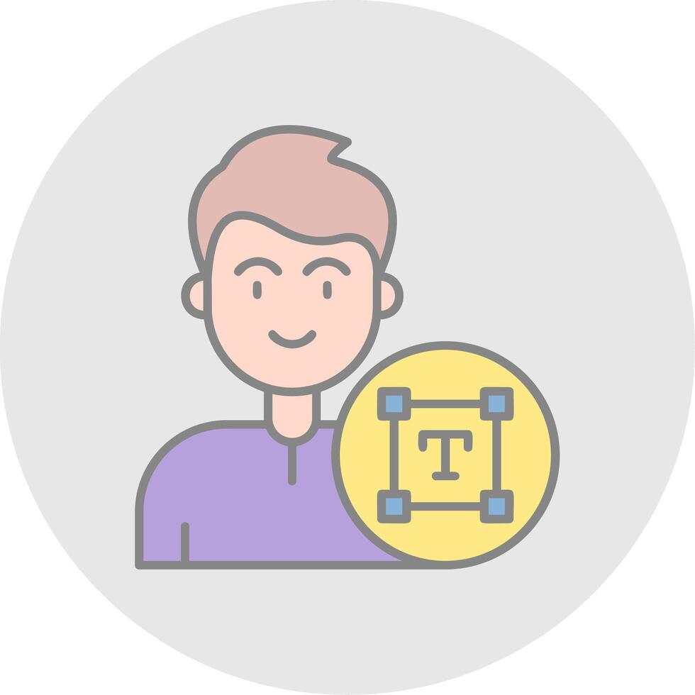 Type Line Filled Light Circle Icon vector