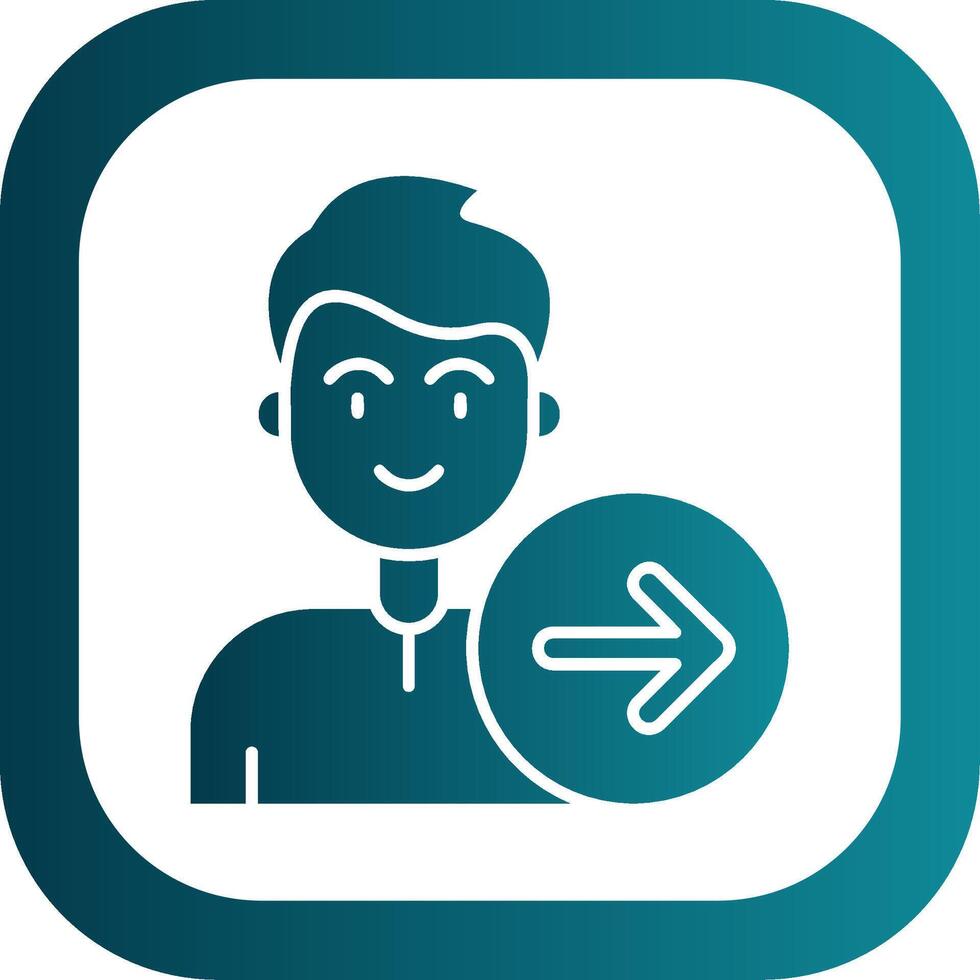 Forward Glyph Gradient Round Corner Icon vector