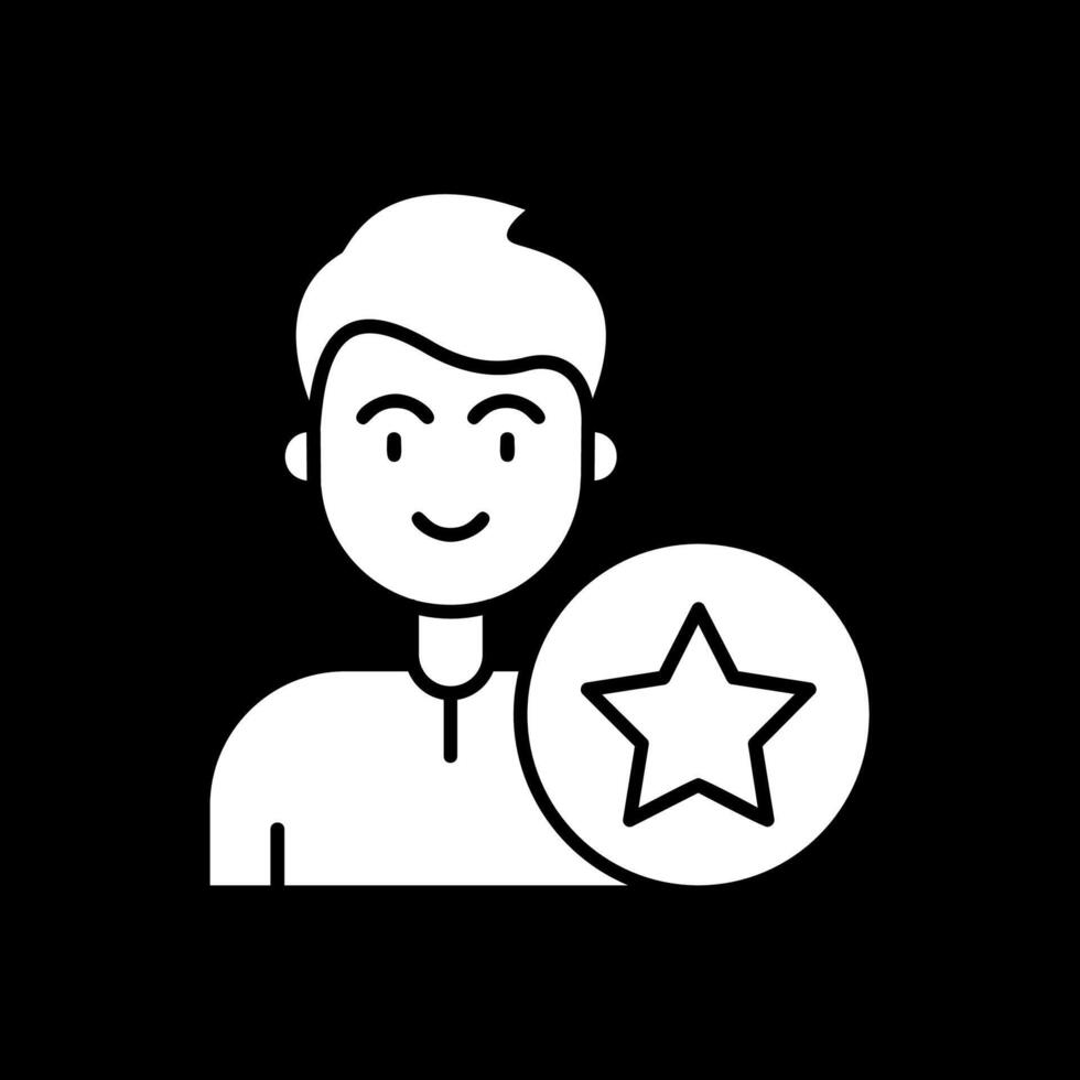 Star Glyph Inverted Icon vector