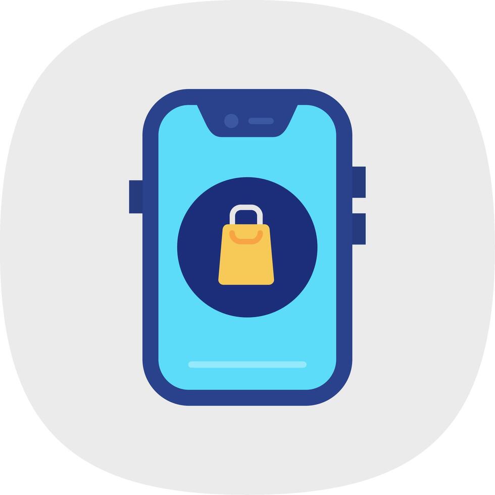 Shopping Flat Curve Icon vector