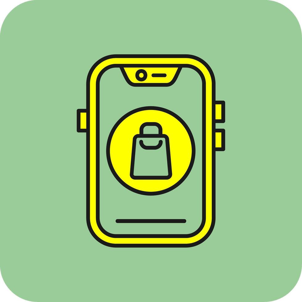 Shopping Filled Yellow Icon vector