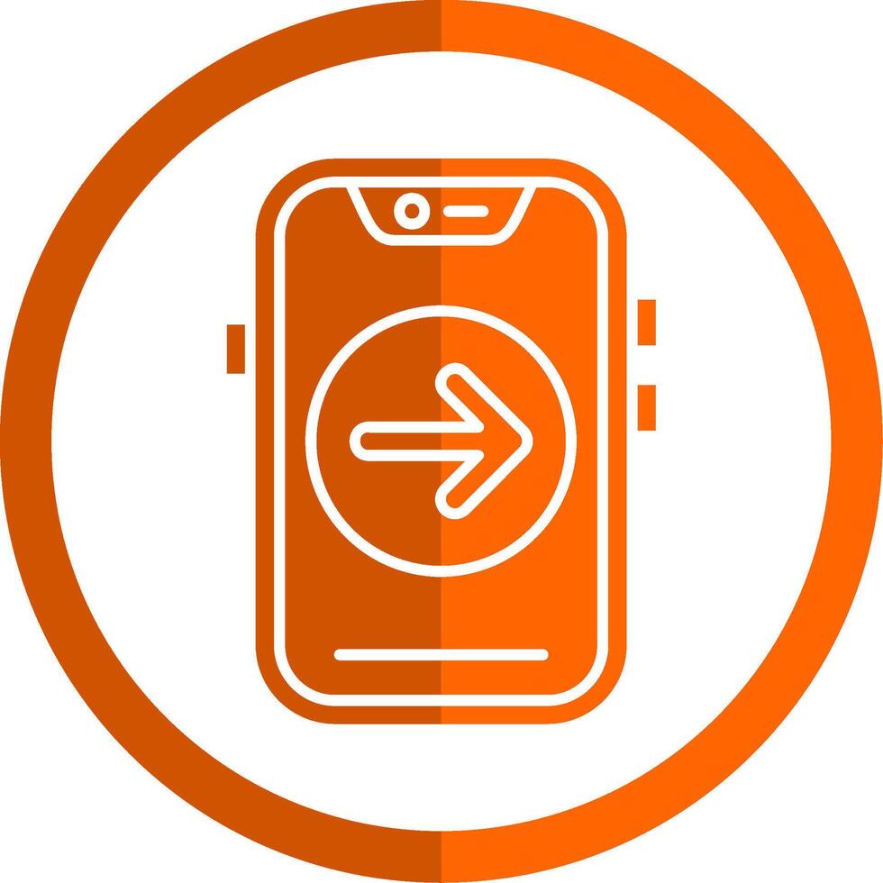 Forward Glyph Orange Circle Icon vector