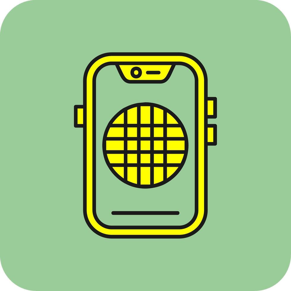 Grid Filled Yellow Icon vector