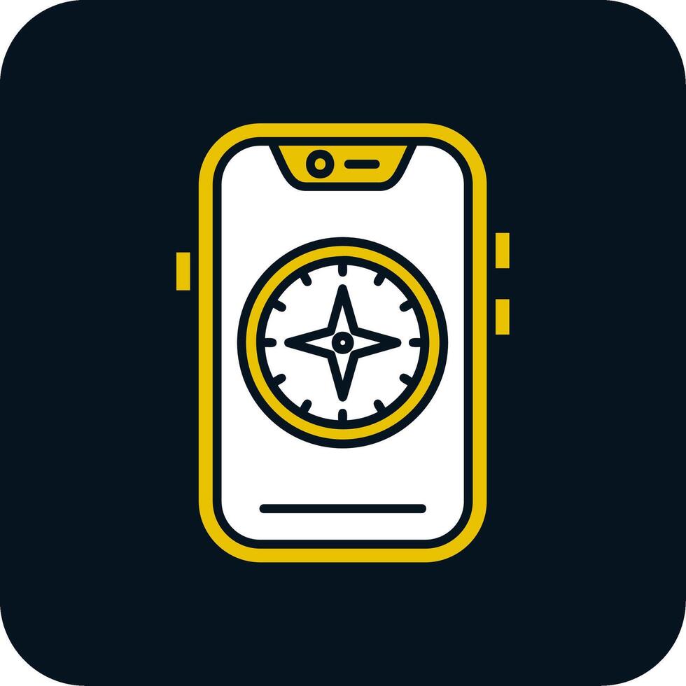 Compass Glyph Two Color Icon vector