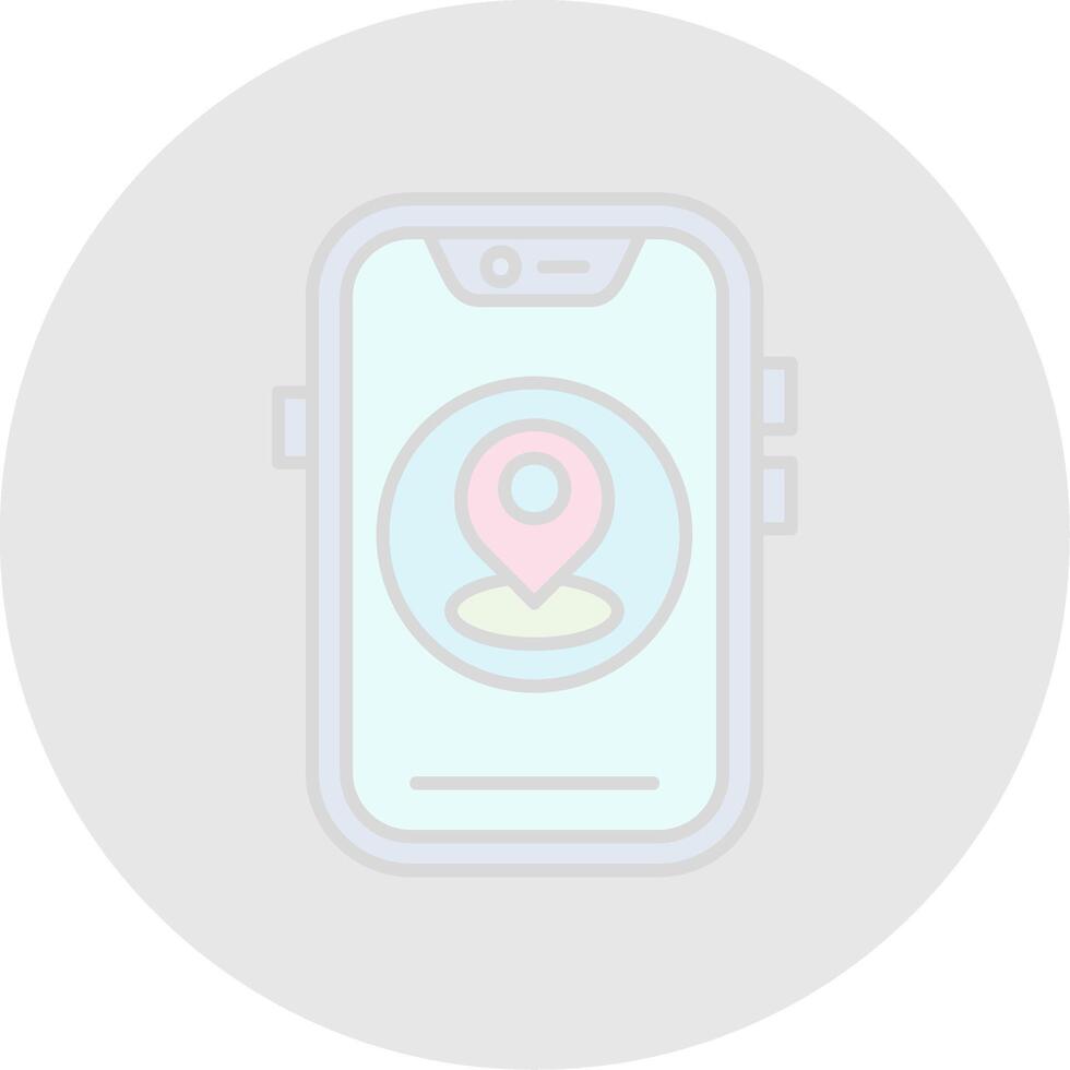Location Line Filled Light Circle Icon vector