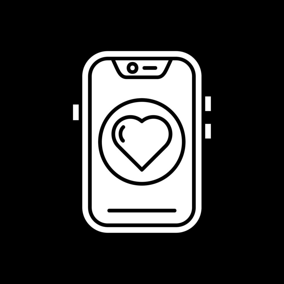 Heart Glyph Inverted Icon vector