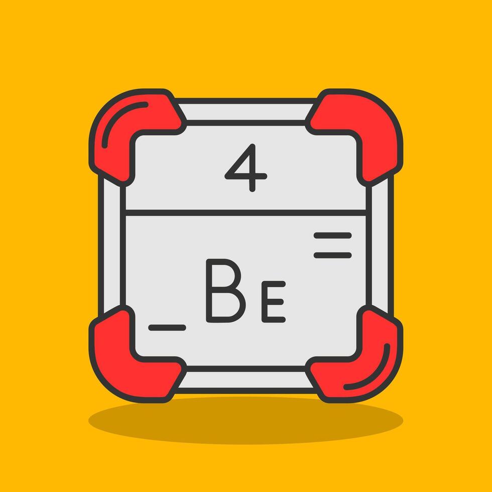 Beryllium Filled Shadow Icon vector