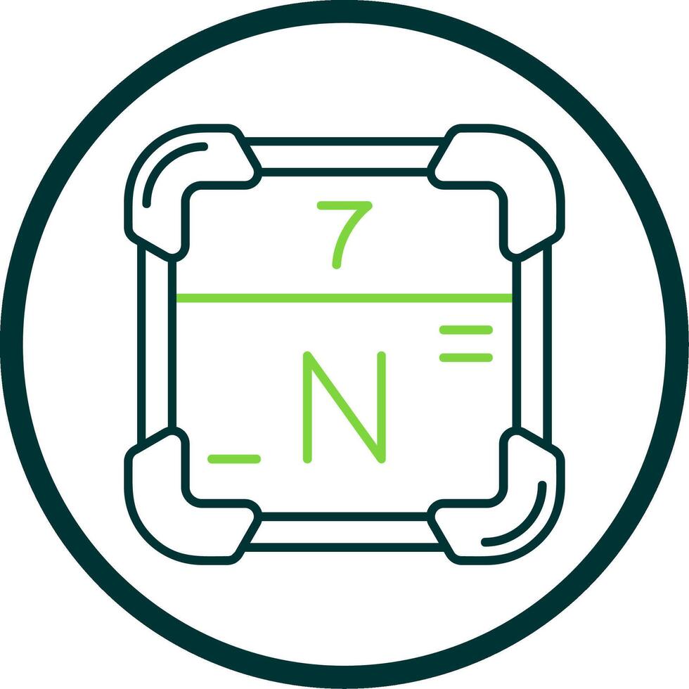 Nitrogen Line Circle Icon vector