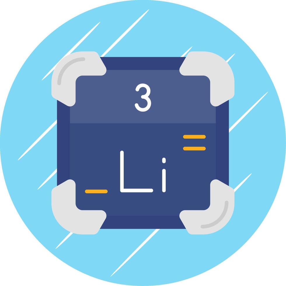 Lithium Flat Blue Circle Icon vector