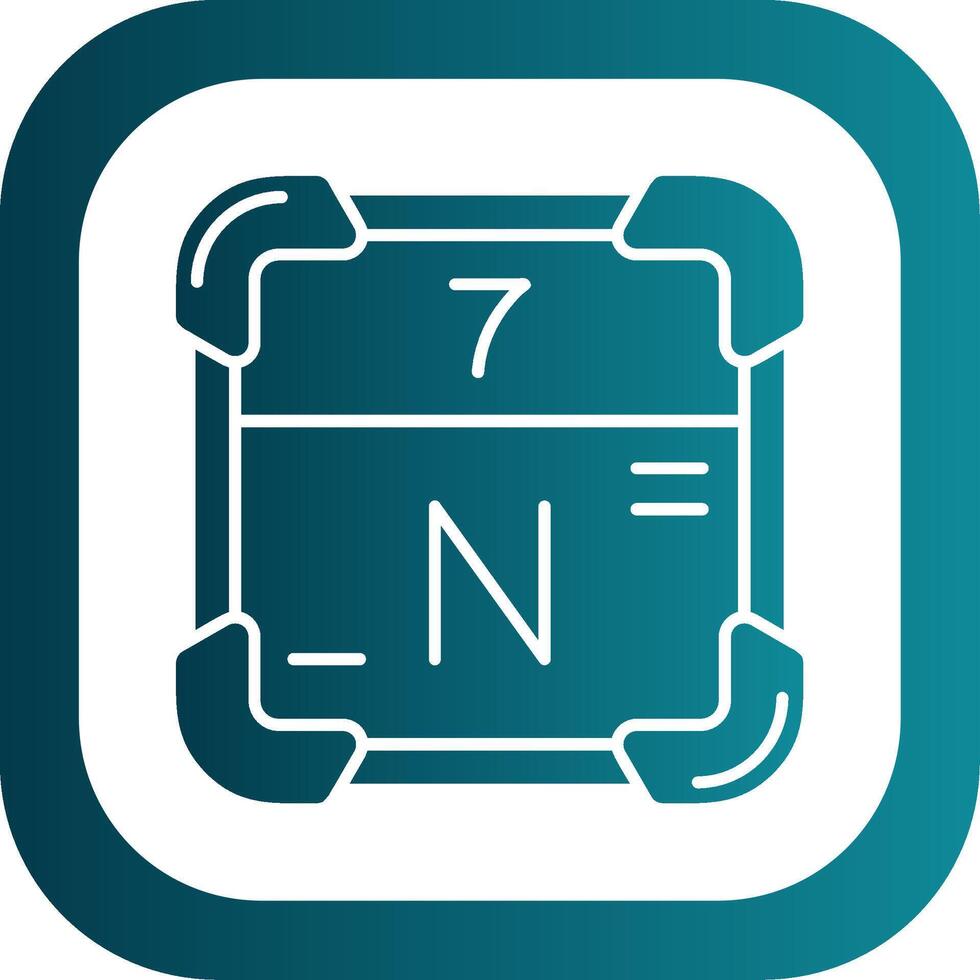 Nitrogen Glyph Gradient Round Corner Icon vector