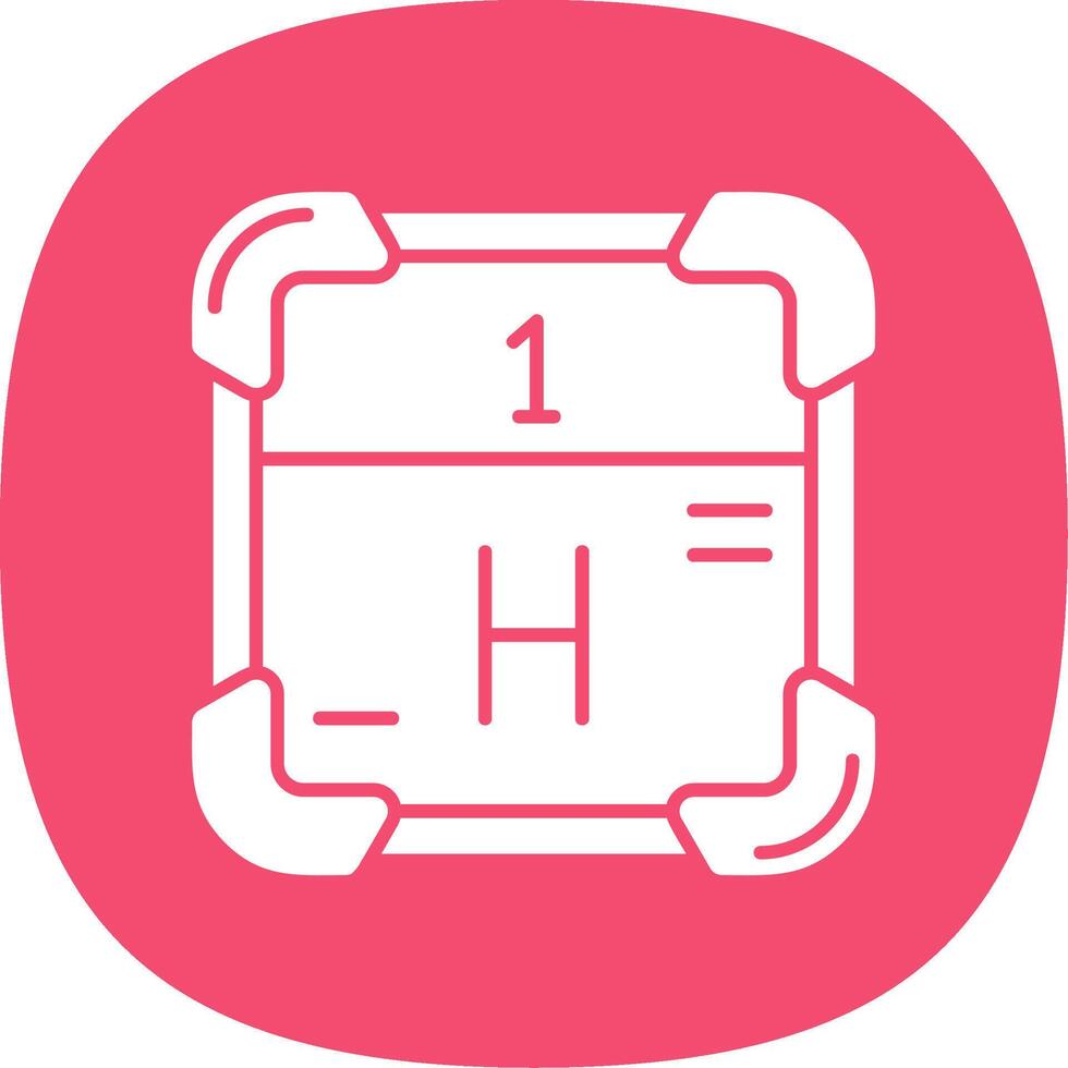 Hydrogen Glyph Curve Icon vector