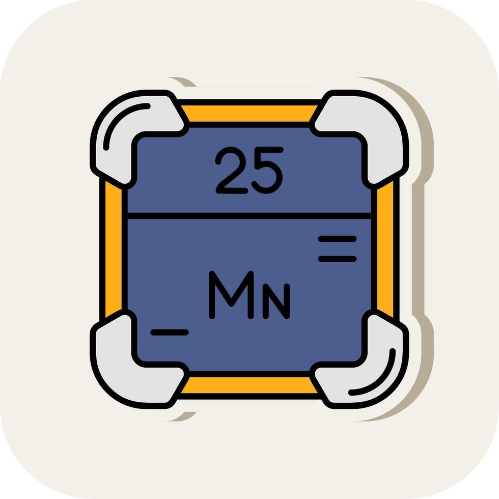 Manganese Line Filled White Shadow Icon vector