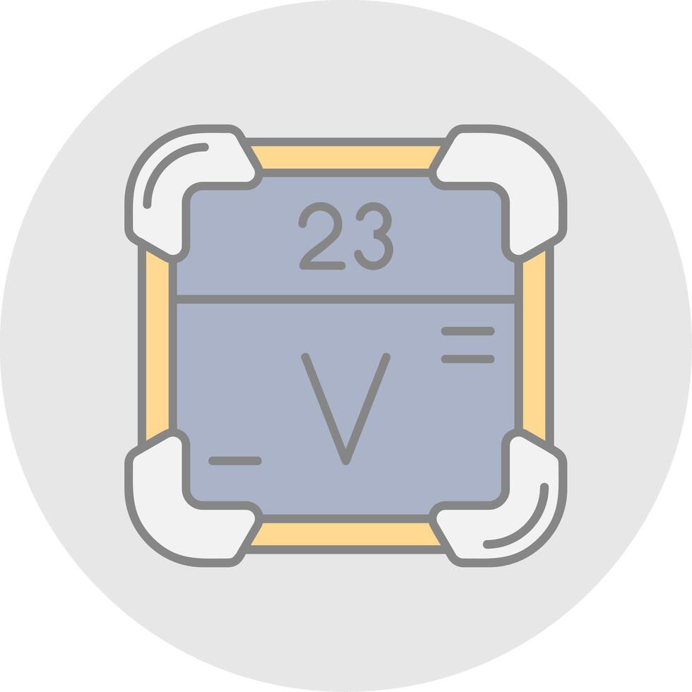 vanadio línea lleno ligero circulo icono vector