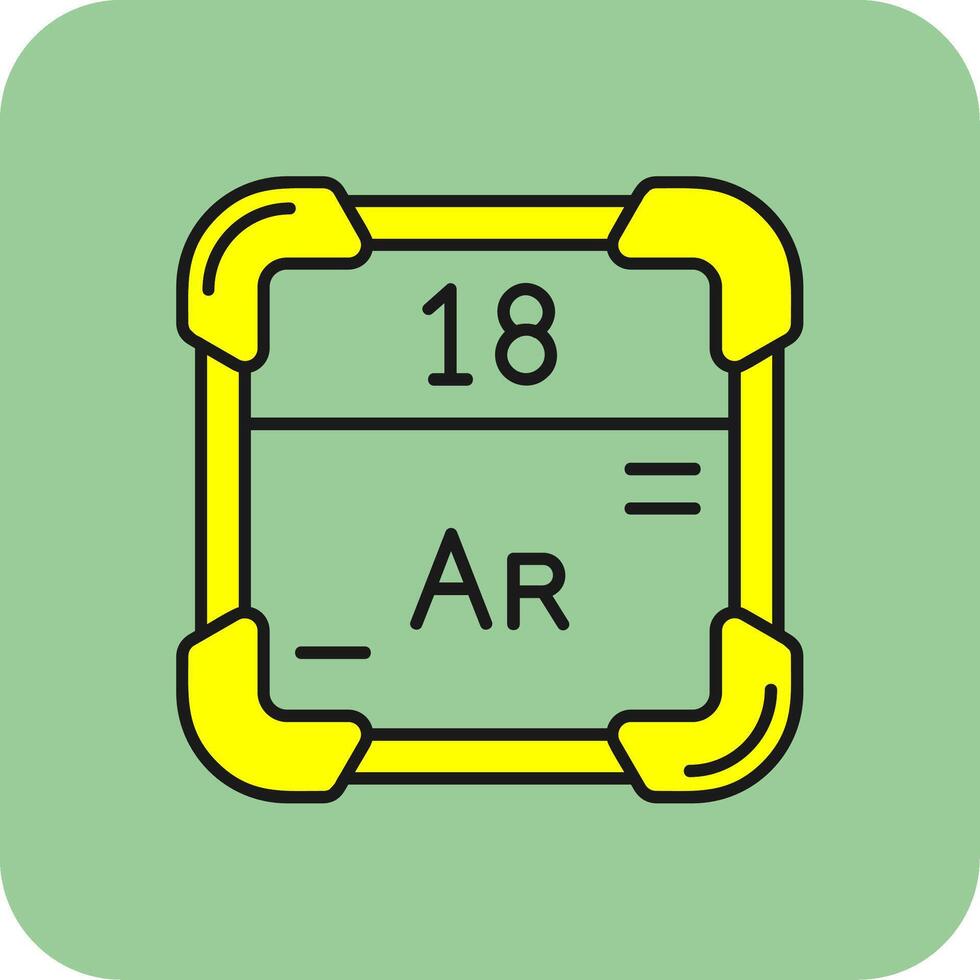 Argon Filled Yellow Icon vector
