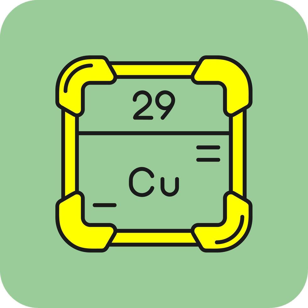 cobre lleno amarillo icono vector